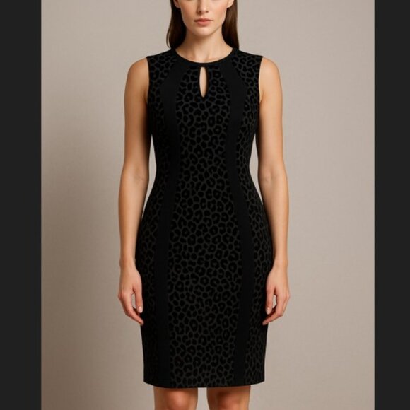 NWT Thalia Sodi Black Bodycon Dress Size L Elegant Party Cocktail Evening - Picture 1 of 12